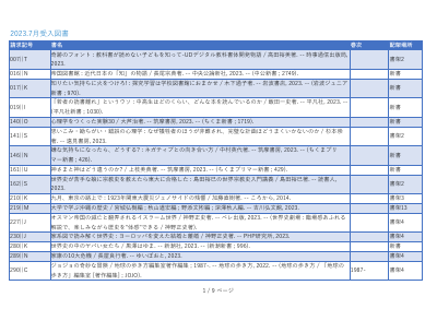 2023.7月受入図書